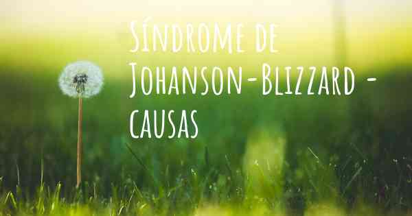 Síndrome de Johanson-Blizzard - causas