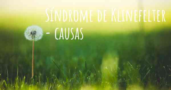 Síndrome de Klinefelter - causas