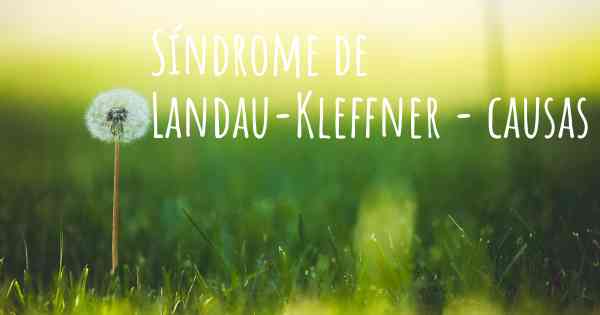 Síndrome de Landau-Kleffner - causas