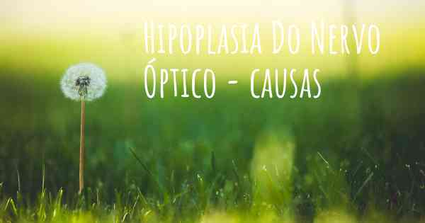 Hipoplasia Do Nervo Óptico - causas