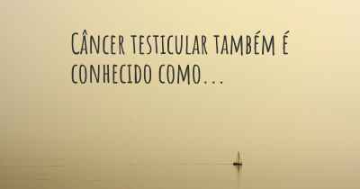 Câncer testicular também é conhecido como...