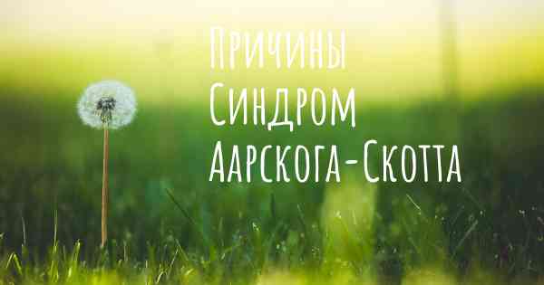 Причины Синдром Аарскога-Скотта