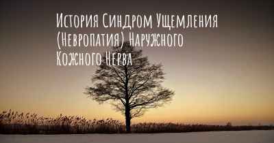 История Синдром Ущемления (Невропатия) Наружного Кожного Нерва