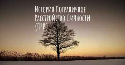 История Пограничное Расстройство Личности (ПРЛ)