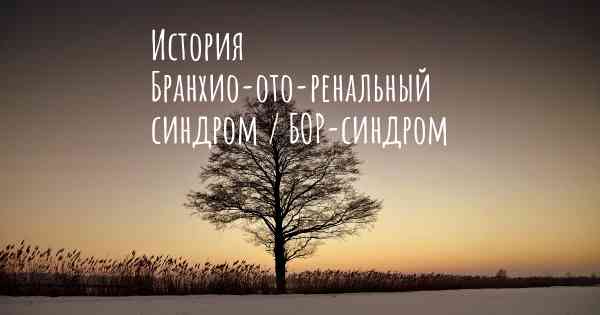 История Бранхио-ото-ренальный синдром / БОР-синдром