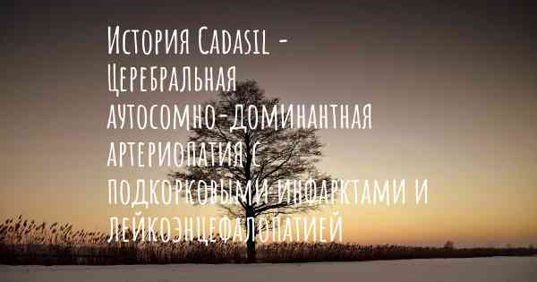 История Cadasil - Церебральная аутосомно-доминантная артериопатия с подкорковыми инфарктами и лейкоэнцефалопатией