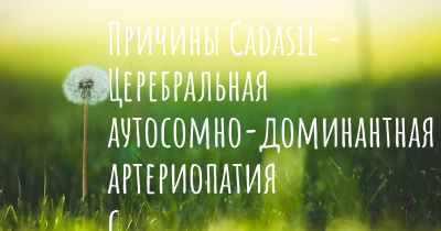 Причины Cadasil - Церебральная аутосомно-доминантная артериопатия с подкорковыми инфарктами и лейкоэнцефалопатией