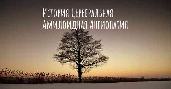 История Церебральная Амилоидная Ангиопатия