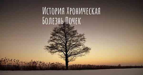 История Хроническая Болезнь Почек