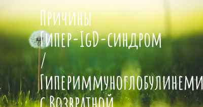 Причины Гипер-IgD-синдром / Гипериммуноглобулинемия с Возвратной Лихорадкой