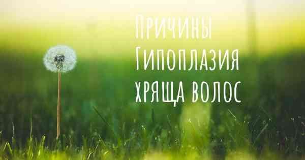 Причины Гипоплазия хряща волос