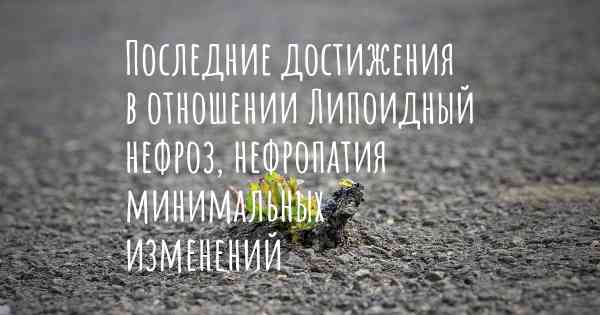 Последние достижения в отношении Липоидный нефроз, нефропатия минимальных изменений