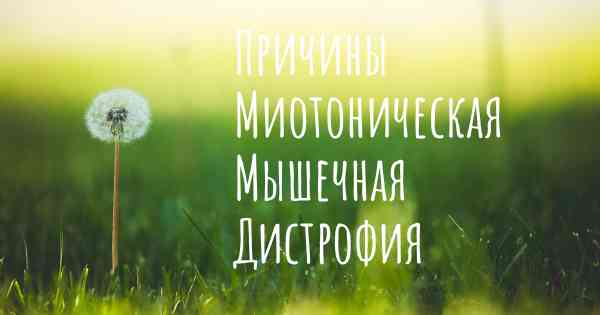 Причины Миотоническая Мышечная Дистрофия