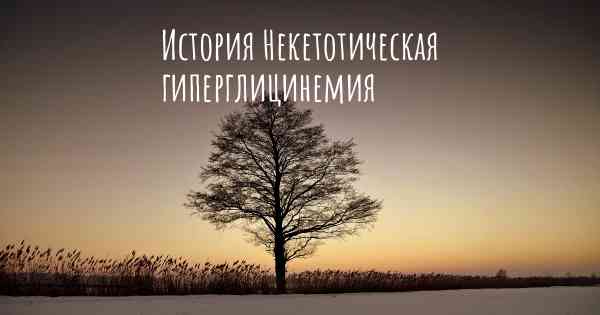 История Некетотическая гиперглицинемия