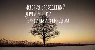 История Врожденный двусторонний перисильвиев синдром