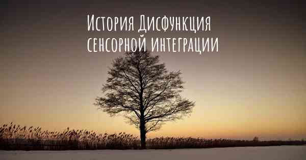 История Дисфункция сенсорной интеграции