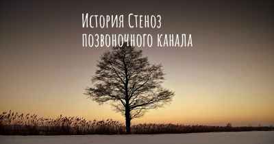 История Стеноз позвоночного канала