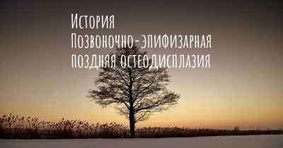 История Позвоночно-эпифизарная поздняя остеодисплазия