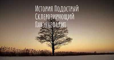 История Подострый Склерозирующий Панэнцефалит