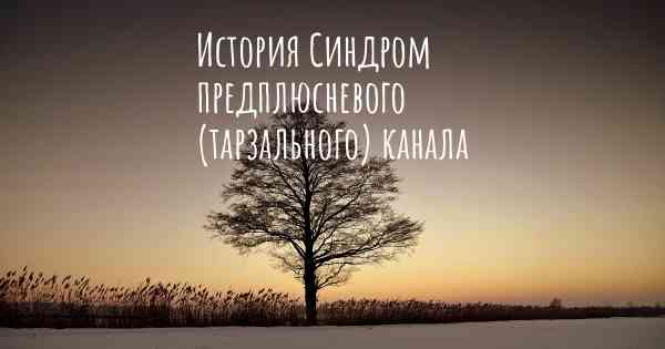 История Синдром предплюсневого (тарзального) канала