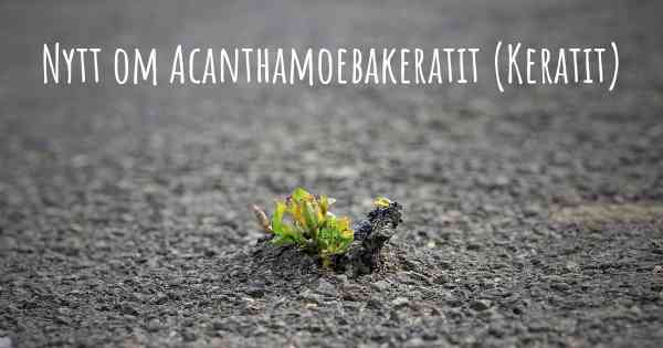 Nytt om Acanthamoebakeratit (Keratit)