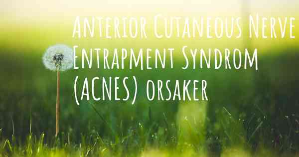 Anterior Cutaneous Nerve Entrapment Syndrom (ACNES) orsaker
