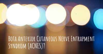 Bota Anterior Cutaneous Nerve Entrapment Syndrom (ACNES)?