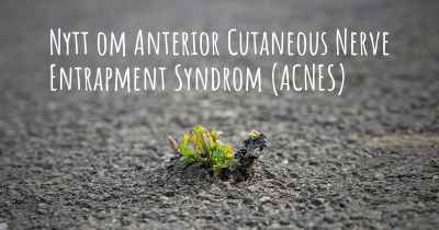 Nytt om Anterior Cutaneous Nerve Entrapment Syndrom (ACNES)