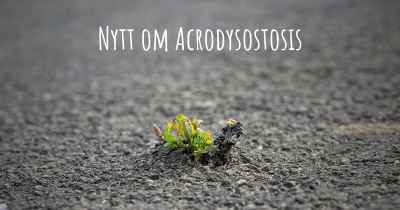 Nytt om Acrodysostosis