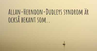 Allan-Herndon-Dudleys syndrom är också bekant som..