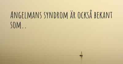 Angelmans syndrom är också bekant som..