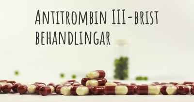 Antitrombin III-brist behandlingar