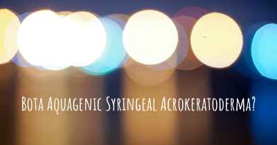 Bota Aquagenic Syringeal Acrokeratoderma?