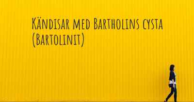 Kändisar med Bartholins cysta (Bartolinit)