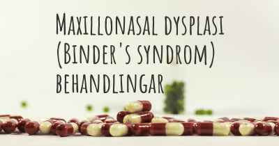 Maxillonasal dysplasi (Binder's syndrom) behandlingar