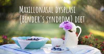 Maxillonasal dysplasi (Binder's syndrom) diet