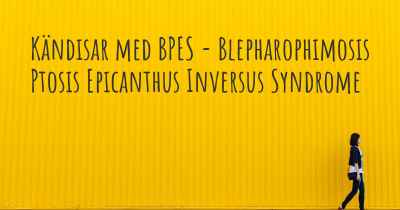 Kändisar med BPES - Blepharophimosis Ptosis Epicanthus Inversus Syndrome