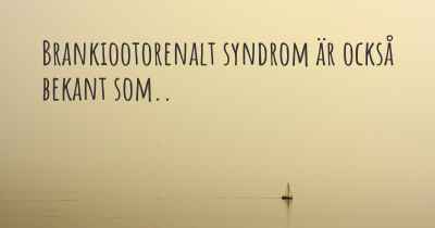 Brankiootorenalt syndrom är också bekant som..