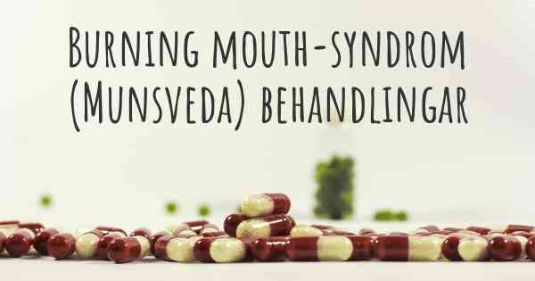 Burning mouth-syndrom (Munsveda) behandlingar