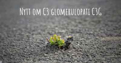 Nytt om C3 glomerulopati C3G