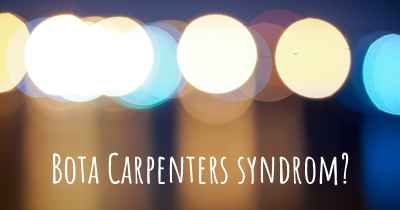 Bota Carpenters syndrom?