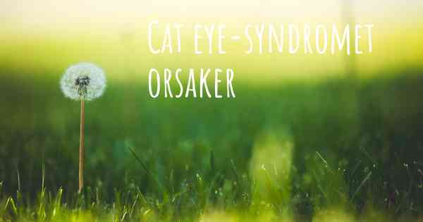 Cat eye-syndromet orsaker