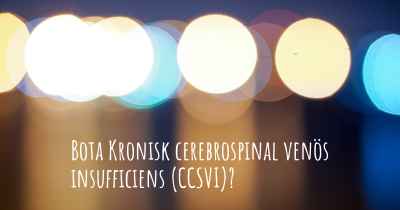 Bota Kronisk cerebrospinal venös insufficiens (CCSVI)?