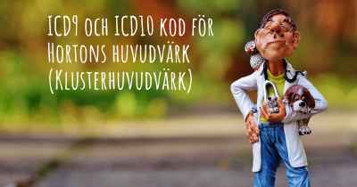 ICD9 och ICD10 kod för Hortons huvudvärk (Klusterhuvudvärk)