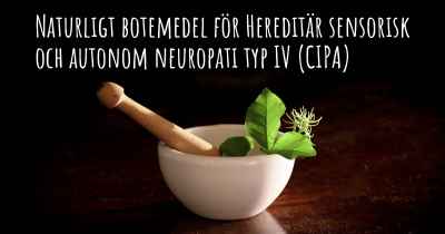Naturligt botemedel för Hereditär sensorisk och autonom neuropati typ IV (CIPA)