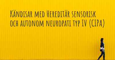 Kändisar med Hereditär sensorisk och autonom neuropati typ IV (CIPA)
