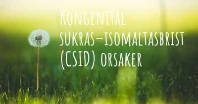 Kongenital sukras–isomaltasbrist (CSID) orsaker