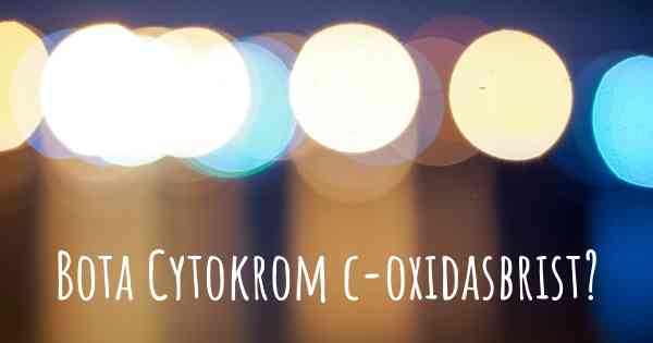 Bota Cytokrom c-oxidasbrist?