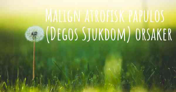 Malign atrofisk papulos (Degos Sjukdom) orsaker