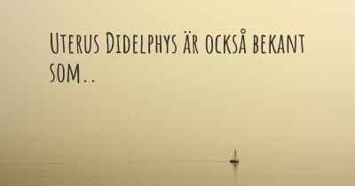 Uterus Didelphys är också bekant som..